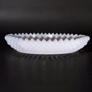 Vintage Westmoreland Milk Glass Pickle Dish English Hobnail Sawtooth Edge